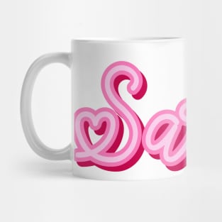 Sarah name pink heart Mug